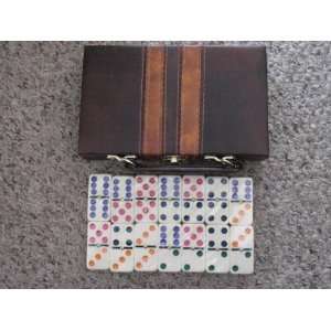   White Tile Colored Dots in a Leather Attache Case: Toys & Games