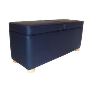  New   Navy Vinyl Large Storage Bench With 2 Bun Feet by 