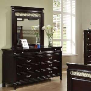  Wildon Home Killington Dresser and Mirror Set in Dark Rich 