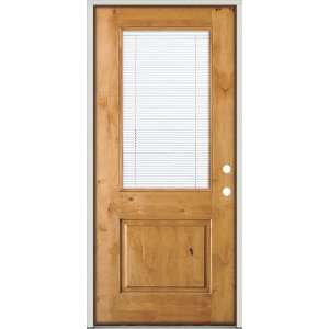  Half Lite Mini blind Knotty Alder Wood Entry Door #KW4MB 
