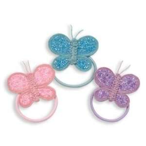  Assorted Glass Beaded   Pony O Butterfly Case Pack 72 