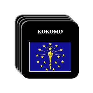 US State Flag   KOKOMO, Indiana (IN) Set of 4 Mini Mousepad Coasters