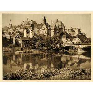  1924 Germany Marburg Lahn River Hessen Photogravure 
