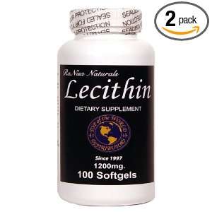  RaNisa Naturals Lecithin, 100 Softgel Capsules (Pack of 2 