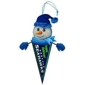  Seattle Seahawks Light Up Snowman Pennant Ornament (Set of 