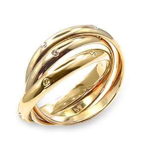   Bridal Clear Swarovski.Crystal Gold Tone Ring, Size: 5 11: Jewelry