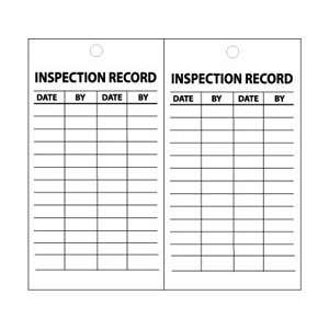  ST516  Tags, Inspection Record, 6 x 3, Synthetic Paper 
