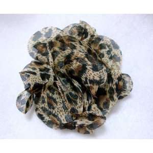  NEW Brown Animal Print Fabric Flower Clip and Pin, Limited 