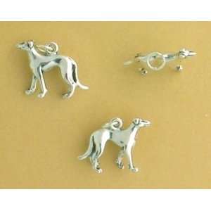   Silver Charm, Greyhound Dog Breed, 9/16 inch, 2 grams Jewelry