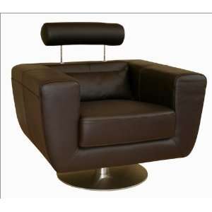   Premium Leather Swivel Accent Chair in Dark Brown: Home & Kitchen