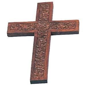 Handcarved Solid Wood Cross 