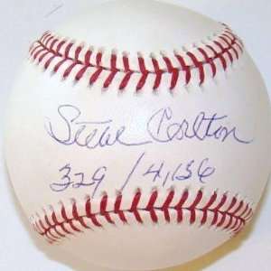 Steve Carlton Signed Baseball   with 329 4156 Inscription 