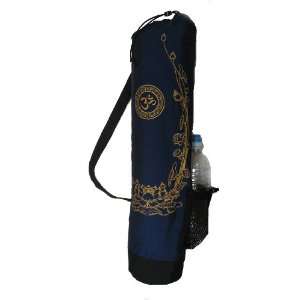  Yoga Mat Bag   Om w/Golden Lotus   Blue