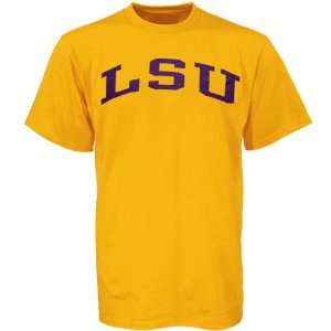   LSU Tiger Tee : LSU Tigers Gold Arch Logo T Shirt: Sports & Outdoors