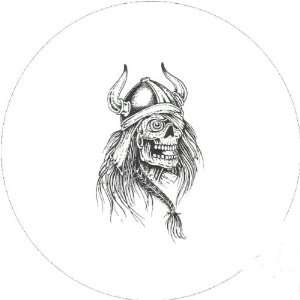  inch Large Round Lapel Pin Badge Tattoo Skull Warrior