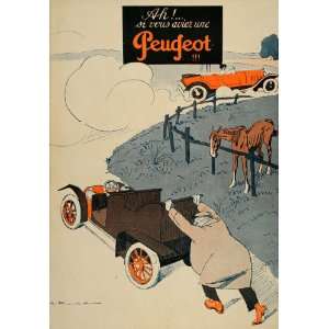  1925 Vintage French Ad Peugeot Car Auguste Roubille 
