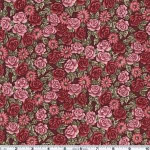  45 Wide Zen Rose Allover Purple Fabric By The Yard: Arts 