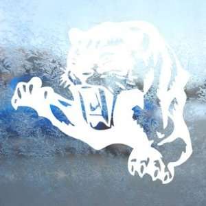  Cougar Pounce Mean Cat Growl Snarl White Decal Car White 
