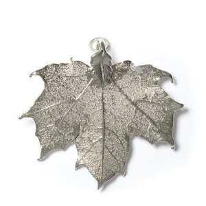  Real Sugar Maple Lace Leaf Charm   Silver Jewelry