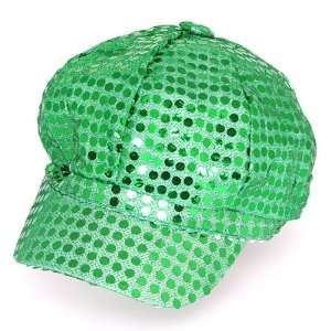  St. Pattys Day Green Sequin Newsboy Hat 