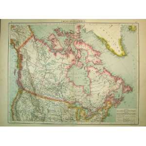 1895 Universal Map North America Canada Scotia 
