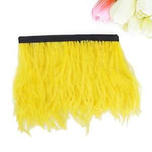  Ostrich Feather Dyed Fringe 1 Yard Trim Yellow: Arts 