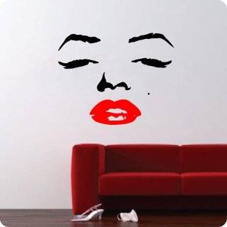 Marilyn Monroe Face Wall Decal Decor Quote Face Red Lips Large Nice 