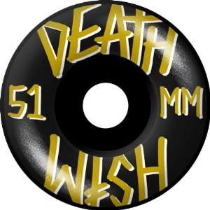  Deathwish Stacked 51mm Black Gold White Skate Wheels 