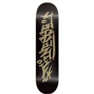  Finesse Tag Black Gold Deck 7.75 Skateboard Decks: Sports 