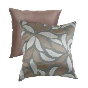   Decorative Modern Leaf Square Toss Pillow, Green/Tan: Home & Kitchen