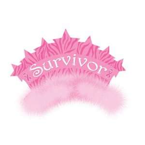  Pink Ribbon Party Tiaras with Marabou   Survivor Toys 