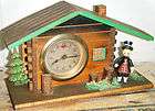 RARE OLD WORKING BLACK FOREST KEY WIND HEARTBEAT WOOD CABIN MANTLE OR 