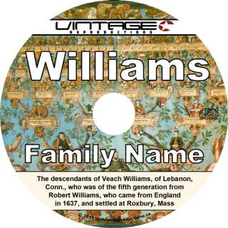 WILLIAMS Family Name {1887} Tree History Genealogy Biography   Book on 