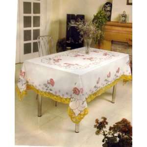  60x84 Embroideried Hand Painted Tablecloth Kitchen 