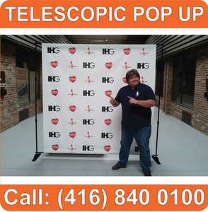 UNITS Trade Show TELESCOPIC Pop Up Booth Banner Stand  