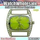 WHOLESALE SOLID BAR CZ RIBBON WATCH FACE LARGE LIME USA