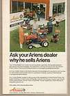 1975 Vintage Ad Ariens Tractors,Tille​rs,Riding Lawn Mowers Brillion 