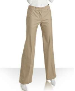 Chloe camel stretch wool wide leg trousers  