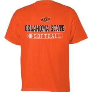  Oklahoma State Cowboys Orange Softball T Shirt: Sports 