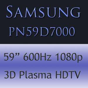   PN59D7000 59 600Hz 3D Plasma HDTV with SmartTV 036725235458  
