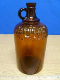 Vintage Purex 2 Full QT Brown Glass Bottle/Jug W36  
