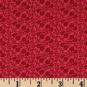  44 Wide Supporting Cast Flowers & Circles Fuchsia Fabric 