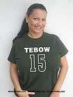 Womens Cute Tebow 15 Jets T Shirt Jersey Tim Sizes Small thru 2XL