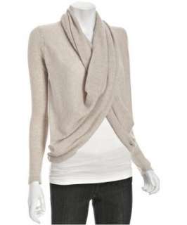 style #311538003 oatmeal cashmere convertible cardigan sweater