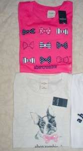 NEW Girls M Abercrombie & Fitch Kids Graphic T Shirt Lot Set 5 Dog Tie 