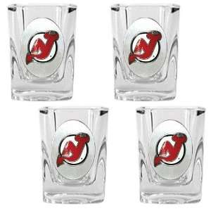 NHL New Jersey Devils 4 Piece Square Shot Glass Set:  