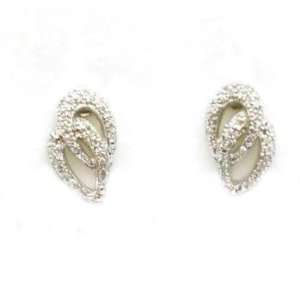  925 Silver CZ Double Tear Drop Earrings By TOC: Jewelry