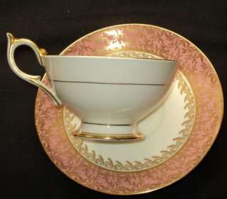 Aynsley ROSE GRANDULOUS PINK GOLD Simply Tea cup and saucer  