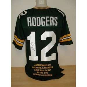  Autographed Aaron Rodgers Jersey   STATS JSA   Autographed 