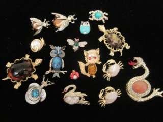 Vintage LOT 16 Jelly Belly Pins   Brooches WEISS BSK Crown Trifari 